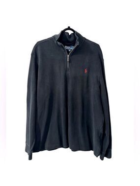 Polo Ralph Lauren 1/4 Zip Sweater Shirt Men’s XL Black Long Sleeve Pullover